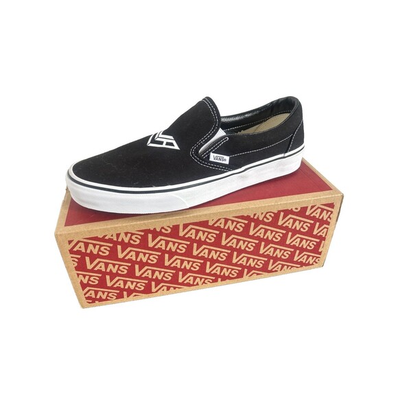 Vans Classic Slip On Black Sneaker W/Print Sz Men 9 Women 10.5 EU 42 VN000EYEBLK - Picture 1 of 8